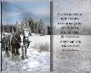 Ein Pferdeschlitten dicke Flocken, eine warme Decke um uns herum. Ach wie schön die Winterzeit so kalt und eisig und verschneit
